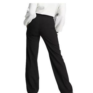 Cambio Designer Black Twill Straight Leg Casual Flat Front Dress Pants Plus 12